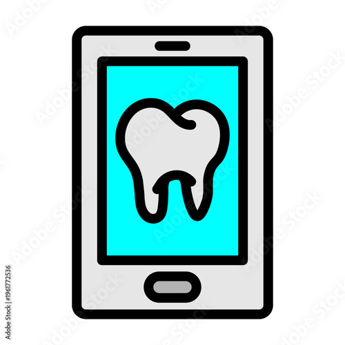 Dental app Vector Filled Icon Design