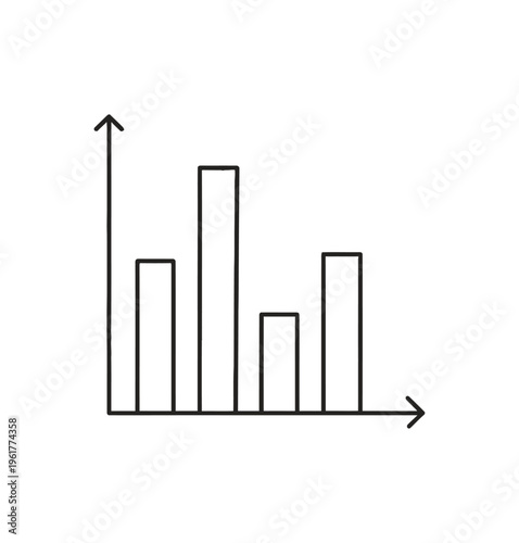 Bar graph showing a fluctuating data trend over time.