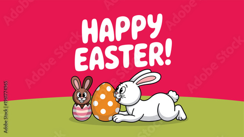 Decorative happy easter wishes background for social post