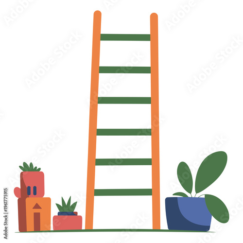 ladder isolated on white