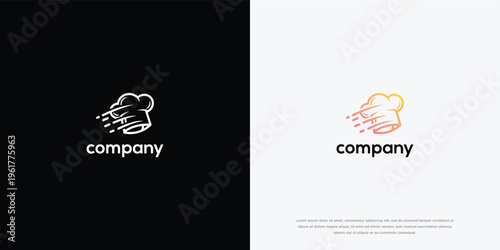 Speedy Chef Hat Logo for Food Delivery Service and Culinary Brand