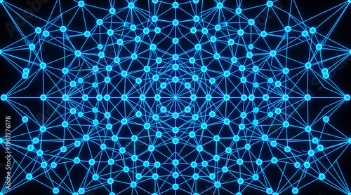 Artificial intelligence network with glowing connections. Concept of AI