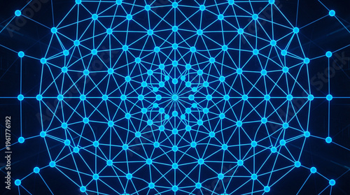 Artificial intelligence network with glowing connections. Concept of AI