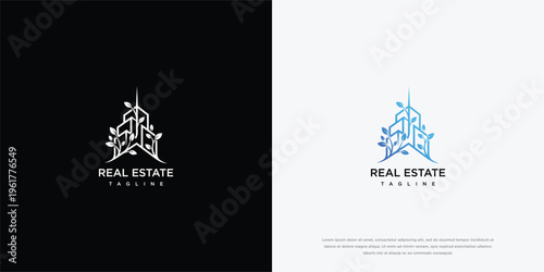 Modern Eco-Friendly Real Estate Building Logo Design