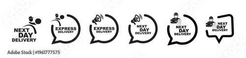 express delivery sign o white background
