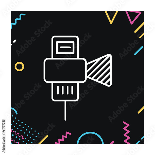 Vector of a vintage camera icon on a colorful and vibrant background design