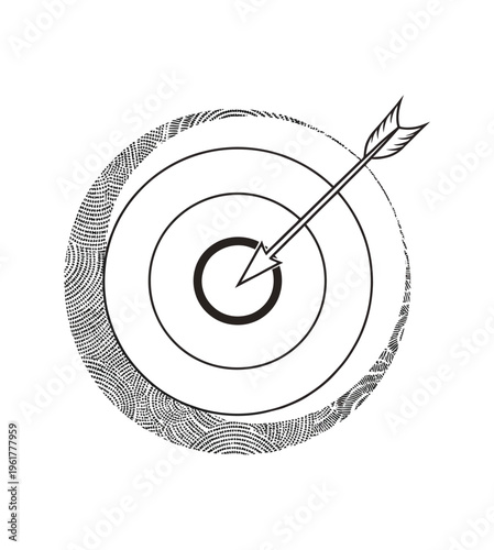 High-quality vector of an arrow hitting the bullseye of a target