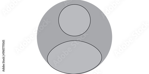Vector flat illustration in grayscale. Avatar, user profile, person icon, gender neutral silhouette, profile picture. Suitable for social media profiles, icons, screensavers and as a template.