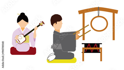 鳴り物を鳴らす人