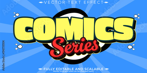 Comic book text effect, editable cartoon and pop art text style