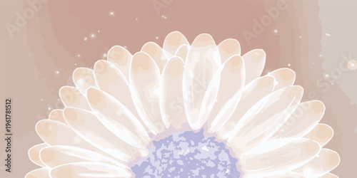 Close-up of a delicate white daisy flower with a soft ethereal glow.
