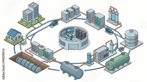Biogas production process flow diagram.