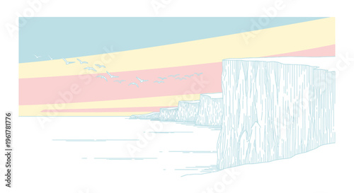 Large Iceberg in the Ocean Water.