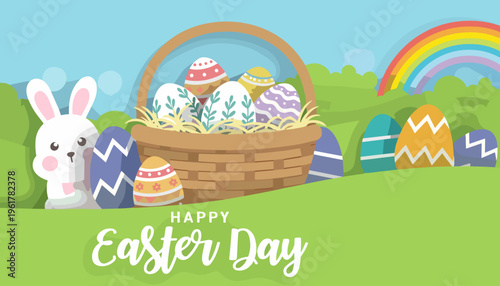 Palm Sunday religious symbols: green palm fronds and a simple wooden cross.