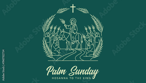 Good Friday illustration depicting three crosses with Christ's crucifixion silhouette against a dramatic sunset and mountains.