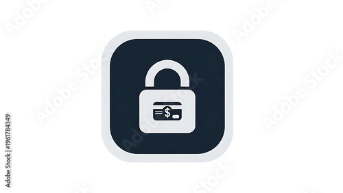 Free Download A secure payment icon featuring a padlock and credit card on a dark blue background - GFXLoad