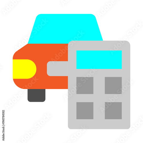 Fare Calculator Vector Flat Icon Design