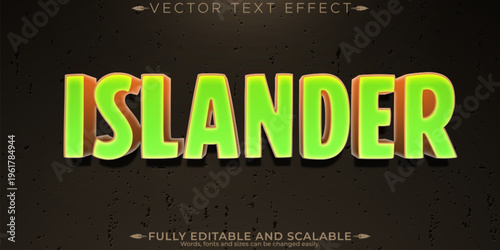 Island editable text effect, editable cartoon and pirate text style