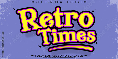 Retro sticker text effect, editable 70s and 80s text style