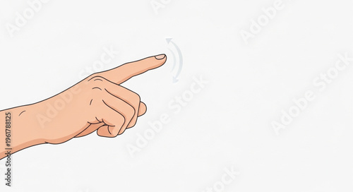 Illustration of a hand pointing or touching with a finger.