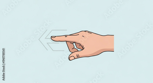 Hand gesture indicating a swipe left action with finger.