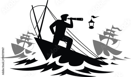 Sailor Navigation Telescope Ship Sea Adventure Exploration Ocean Captain Voyage