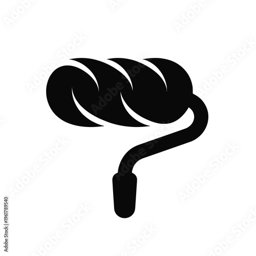 Vector of a roller brush used for painting walls or surfaces