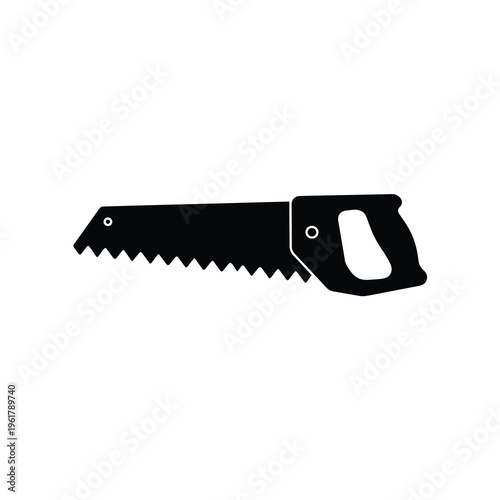 Vector of a traditional hand saw with a rugged blade
