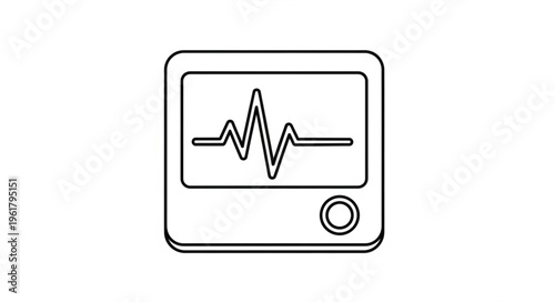 Medical Heartbeat Monitor Screen Icon.