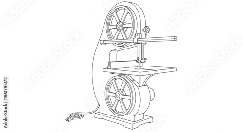 Industrial band saw machine tool.