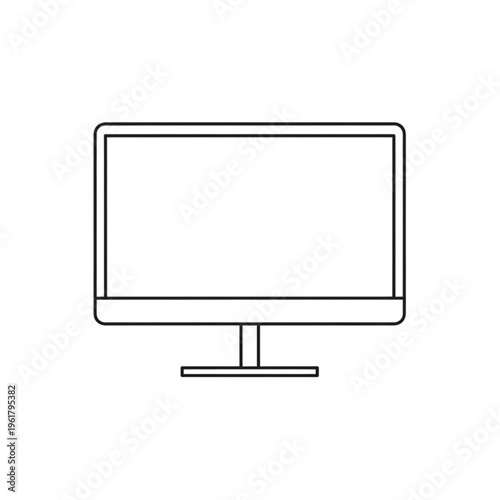 Computer monitor on a stand.