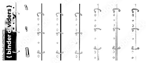 Binder line dividers set for collage. Doodle school notebook border for journaling. Vector collection of separators for handmade design. Sketchbook decorative shapes isolated on white background.