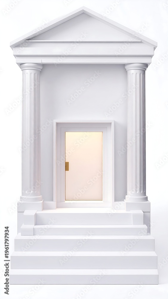 Fototapeta premium A white building with columns and a door
