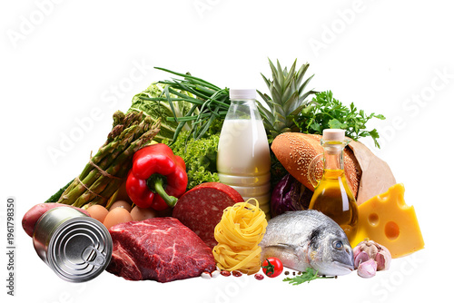 Food on a white background isolated