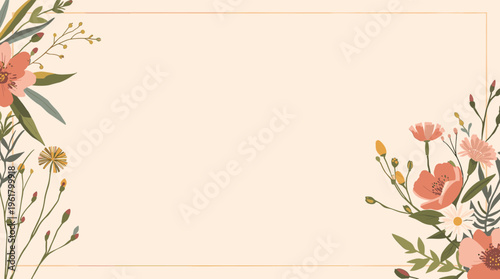 A serene and modern illustration of branches with buds, perfect for design and decor applications.