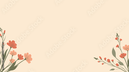 A calming and serene illustration of a stylized floral pattern, ideal for use in design projects requiring a natural and elegant aesthetic.