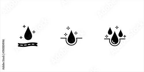 Clean Water Surface Icon for Mobile App and Web Design, Hygiene Purification Vector Illustration