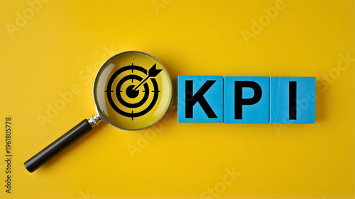 Magnifying Glass Focusing on Key Performance Indicators (KPI) for Strategic Business Growth and Success