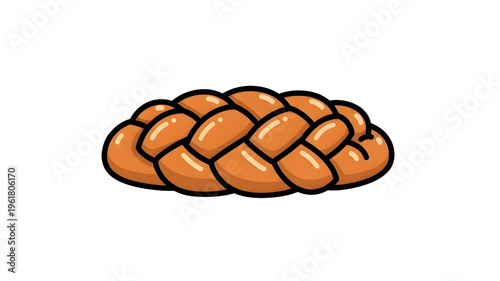 Vector illustration of a braided bread loaf on white background