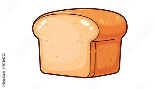 Cartoon style illustration of a loaf of bread on white background