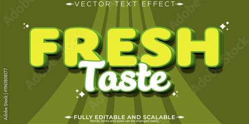 Organic green text effect, editable natural and fruit text style