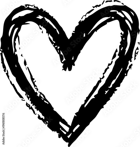Hand-drawn sketchy heart icon doodle