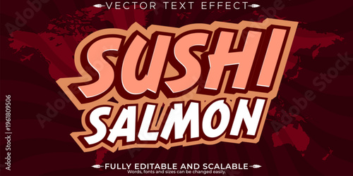 Sushi editable text effect, editable japan and food text style