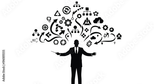 Businessman with creative idea and innovation concept