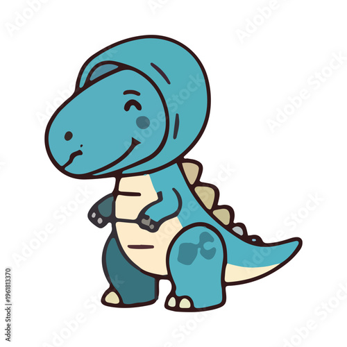 Cute Dinosaur Costume Illustration