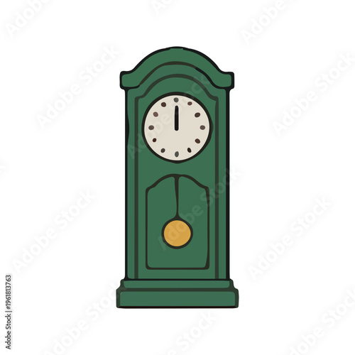Green Grandfather Clock Icon