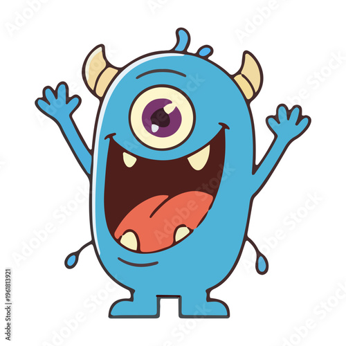 Cute Blue One-Eyed Monster