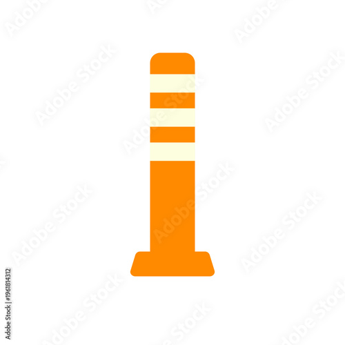 Orange Traffic Bollard Icon