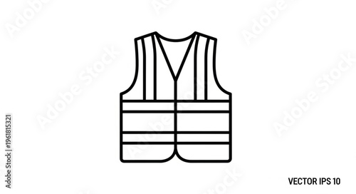 Safety Vest Icon - High-Visibility Clothing for Workplace Safety.