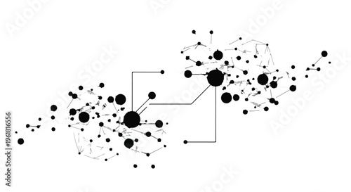 network connection points and lines on white background